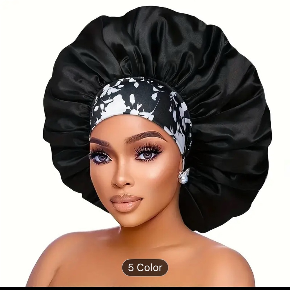 Black and White Satin Bonnet